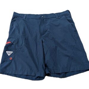 Columbia Shorts Adult 42 Blue Cargo 10" Hiking Camping Casual Outdoor Mens